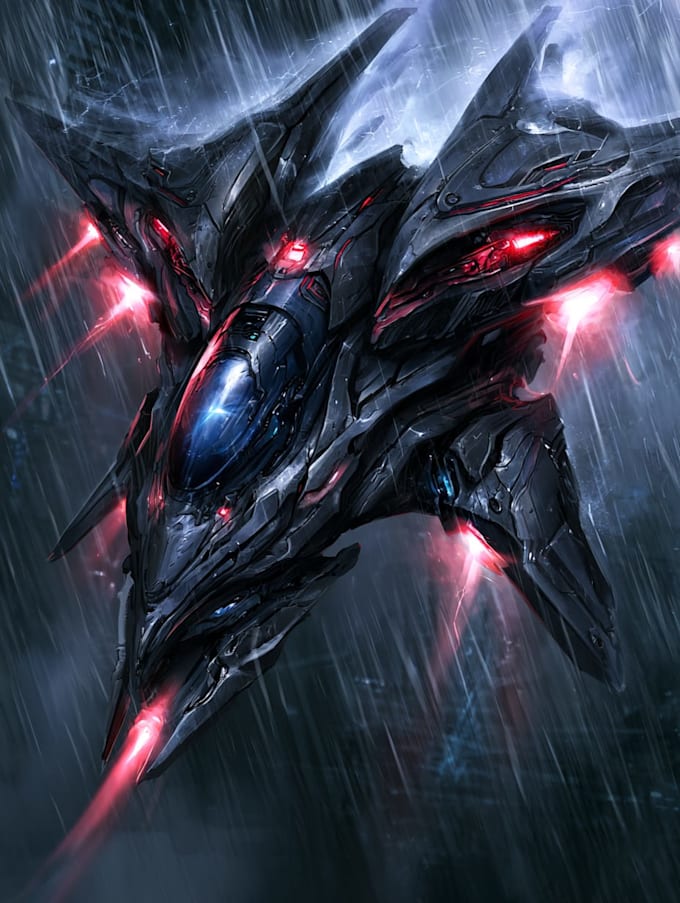 draw sci fi spaceship design