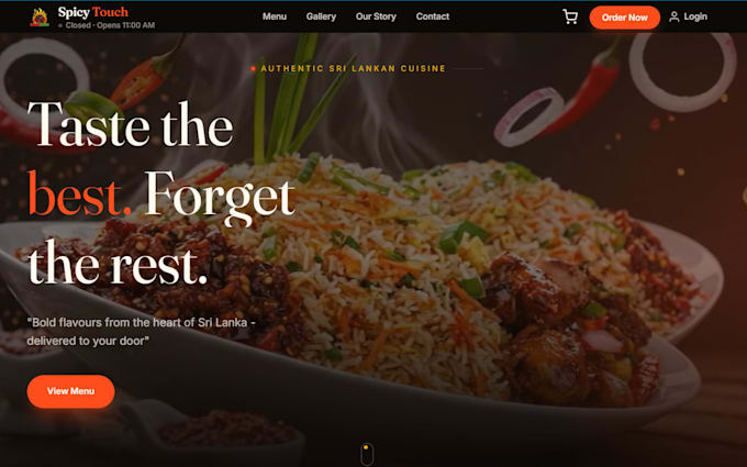 design a modern restaurant website with online ordering