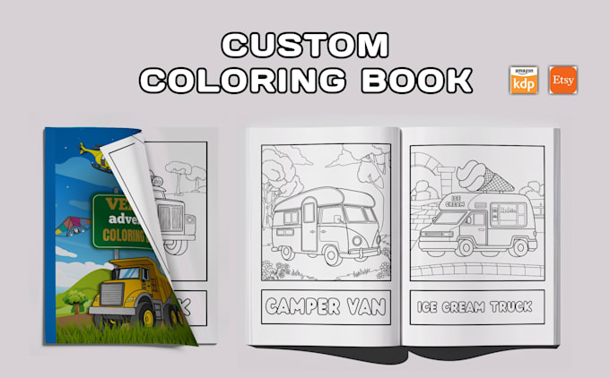create custom coloring book pages with cover for amazon KDP and etsy