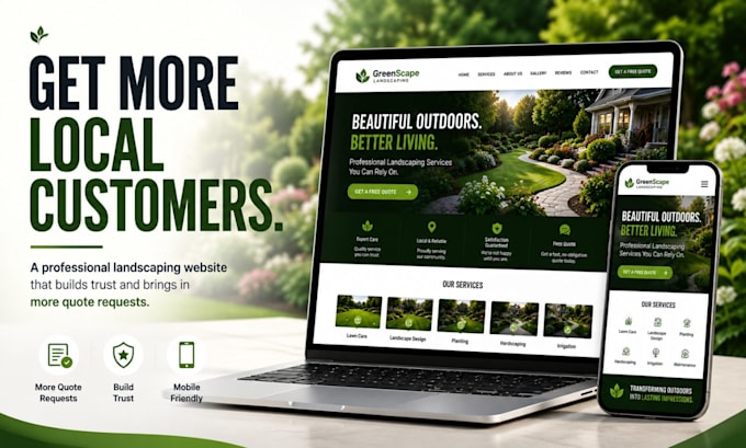 design a landscaping website lawn care website that gets more leads