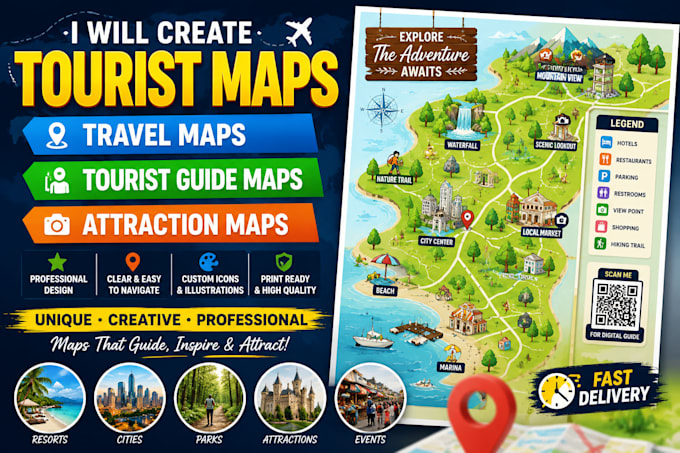 create tourist maps travel maps tourist guide maps and attraction maps