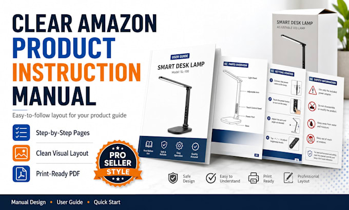 design a clear amazon product instruction manual