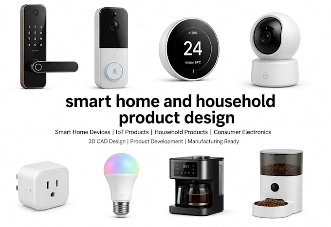develop household product industrial design iot smart home device 3d cad model