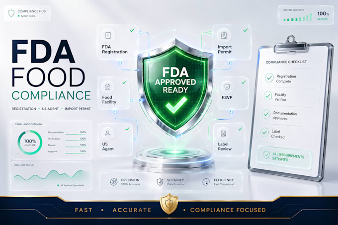 do fda registration, food compliance, US agent and import permit