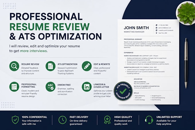 review, edit and optimize your resume for ats