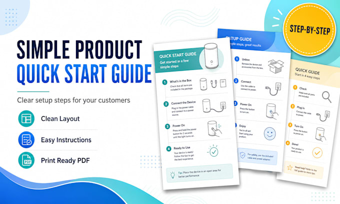 design a simple product quick start guide