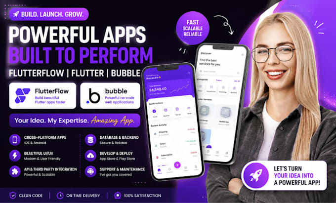 build flutterflow app flutter app flutter flow bubble app mobile app developer