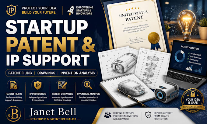 do startups intellectual property patent filing drawings invention analysis