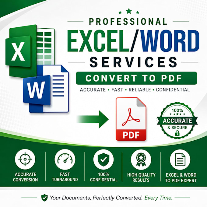 covert your excel or word file to PDF format