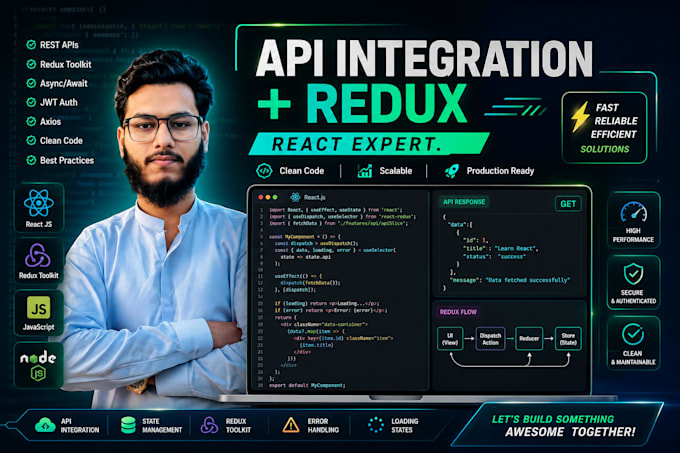 integrate react js apis using redux toolkit, rtk query and rest API