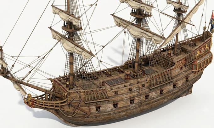 create a realistic 3d ship model, yatch, boat or vessel in blender