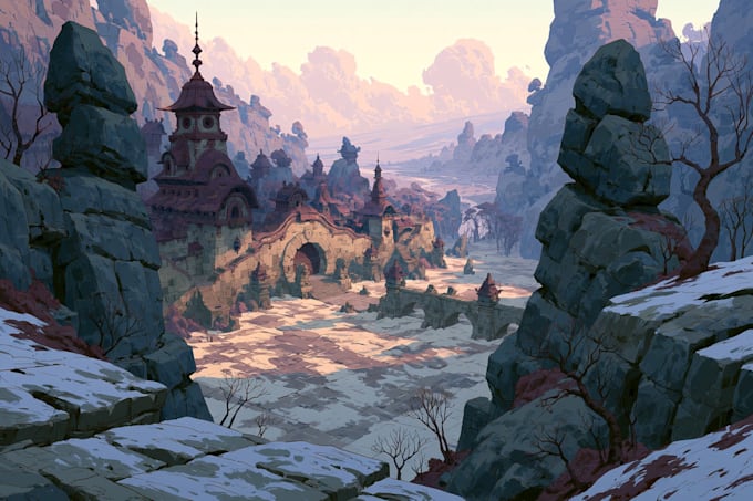 landscape art fantasy illustration background
