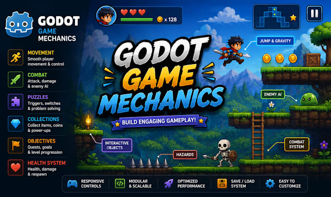 add features and mechanics to your godot game