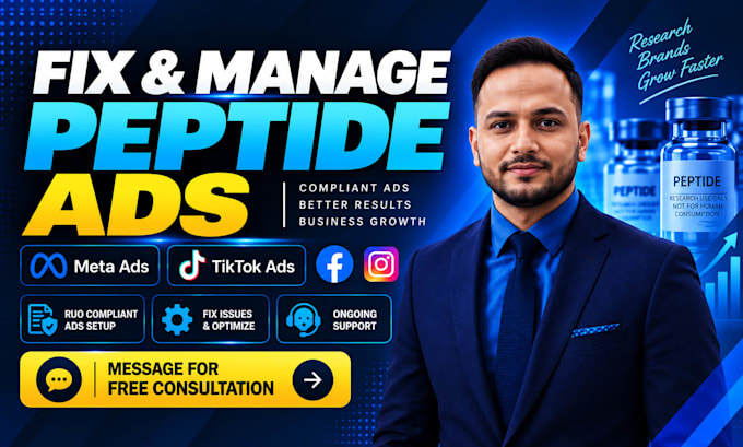 fix tiktok peptide ads issues, run compliant meta peptide ads and tiktok ads