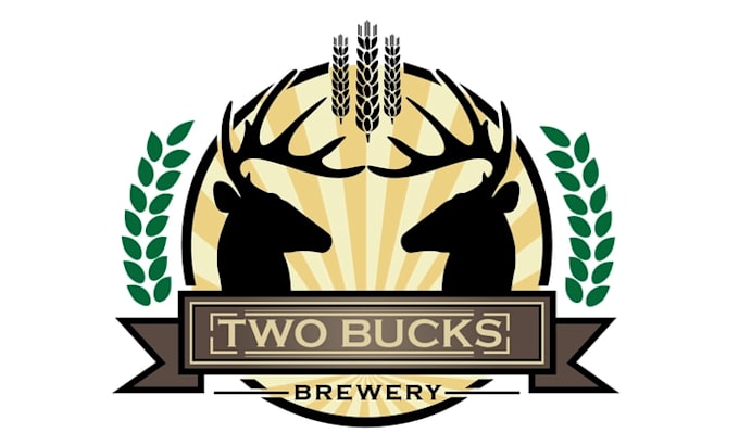 design captivating logo for two bucks brewing beer bar