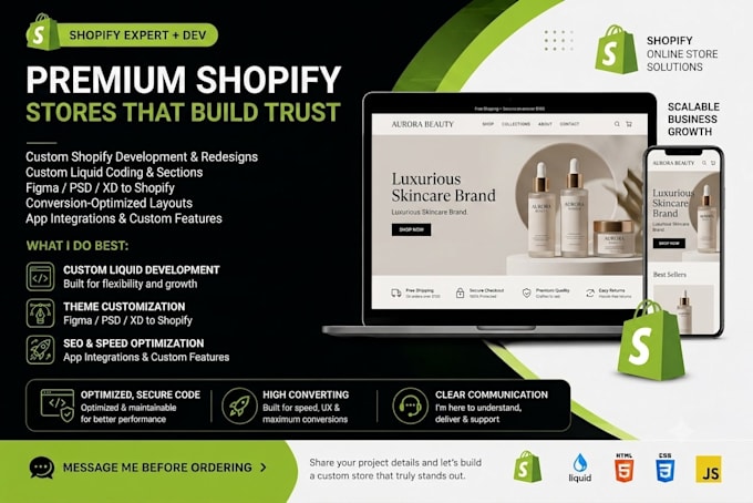 write custom shopify liquid code build custom sections and fix theme bugs