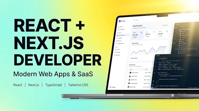 develop a modern react nextjs website or web application