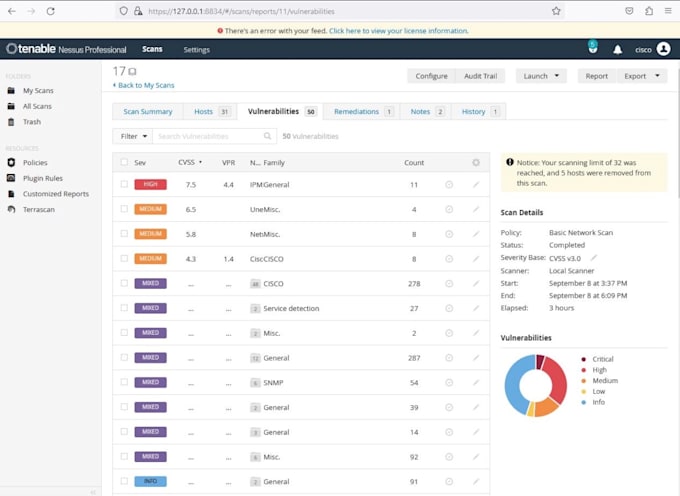 do vulnerability assessments by openvas and nessus