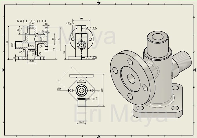 create inventor parts, assemblies and drawings