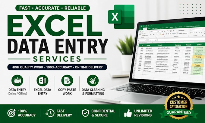 do excel data formating ,cleaning and data entry