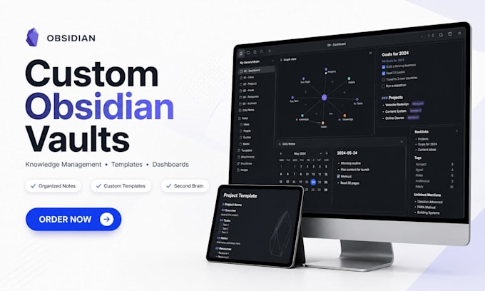 create obsidian vault, knowledge management system and custom templates