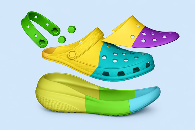 create realistic 3d shoes, slippers, sandals, footwear and rendering