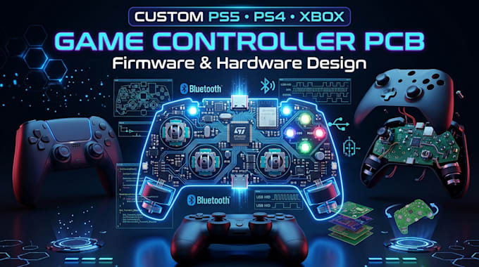 design custom ps5 ps4 xbox game controller pcb and firmware