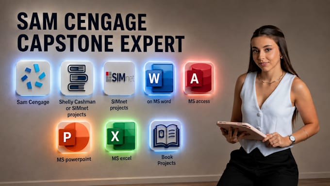 do your sam cengage, capstone, simnet projects in ms access, word, ppt