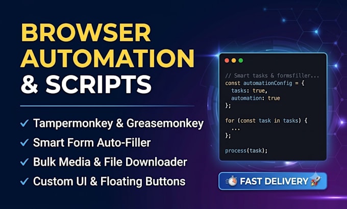 write custom tampermonkey scripts for web automation
