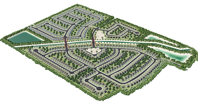 remodel 3d master plan,architecture landscape, residential layout plan,site plan