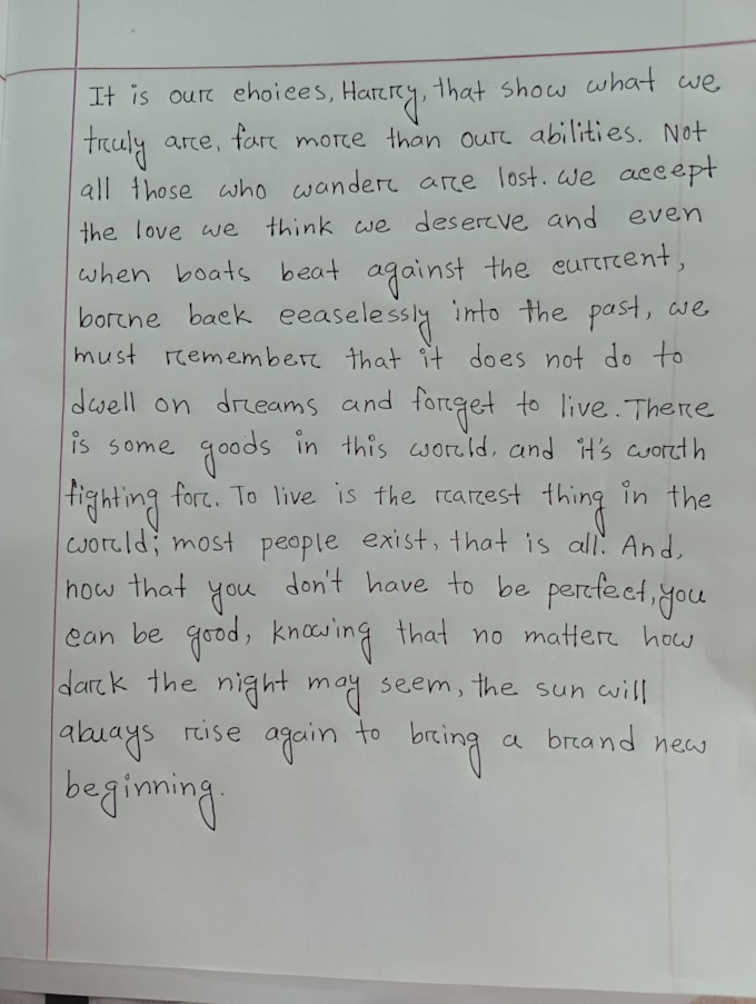write anything in my neat and clean handwriting