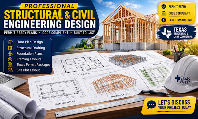 provide structural design and civil engineering permit plans