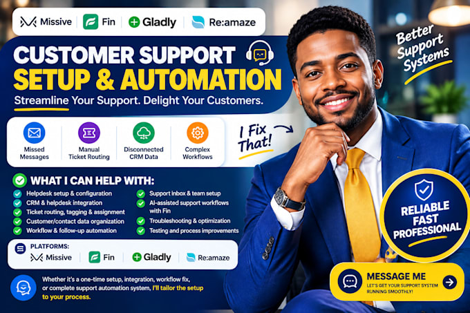 setup missive fin gladly reamaze helpdesk CRM integration workflow automation