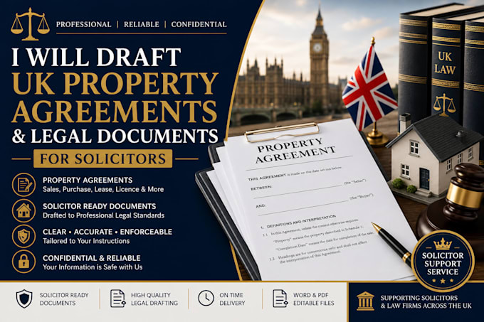 draft UK property agreements and legal documents for solicitors