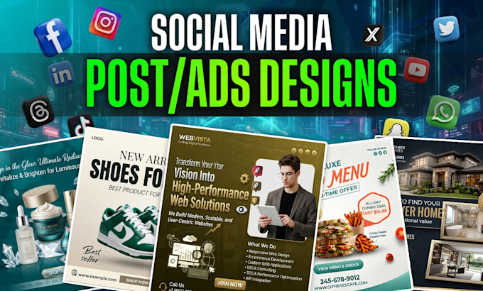 design creative social media post, facebook, linkedin, instagram post carousel
