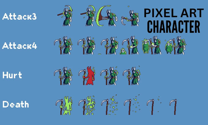 make pixel art character, sprite sheet, game assets, pixel animation