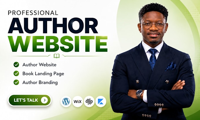design a professional author website, book landing page, ebook website wordpress