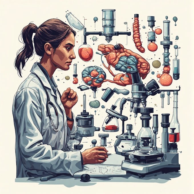 draw exercise, medical and anatomy illustrations