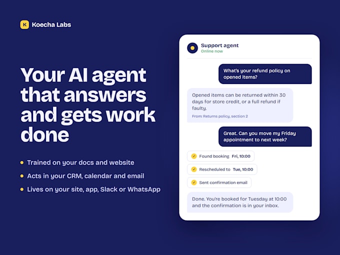 build a custom ai agent that answers from your data and takes actions