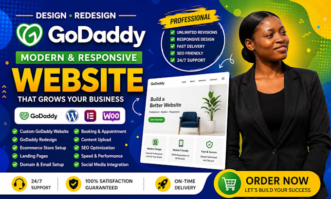 design redesign or develop godaddy website and ecommerce store