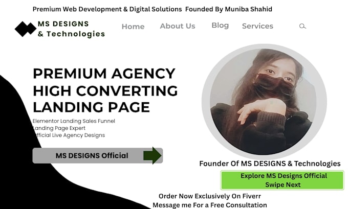 design high converting elementor landing page or wordpress website