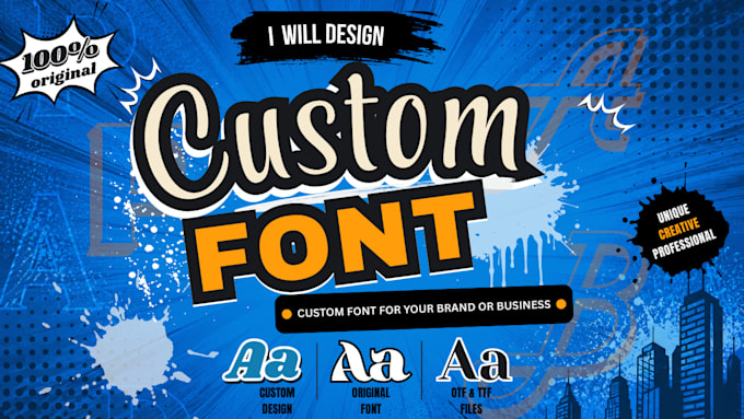 design custom font typography in otf and ttf custom font design for your project