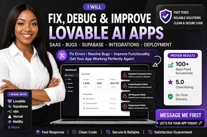 build lovable ai app fix bug debugging supabase api n8n saas mvp deployment