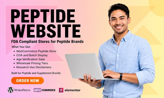 design peptide website, fda compliant peptide website with woocommerce store