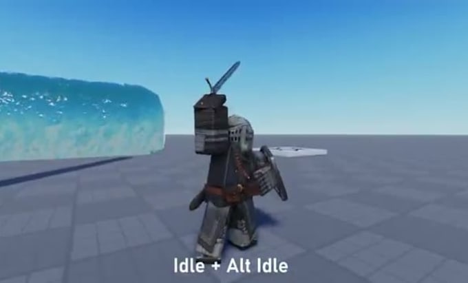 animate roblox combat, idle, run, jump and attack animations