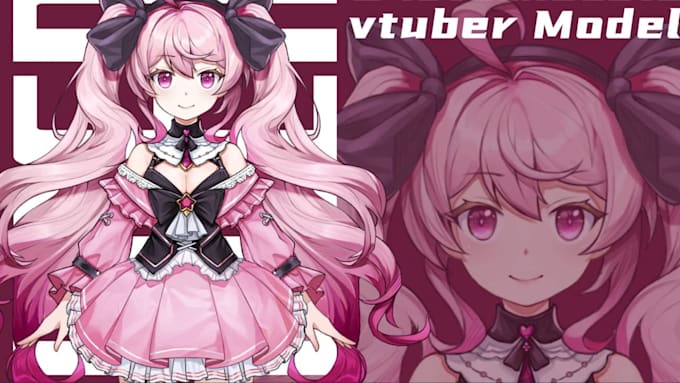 create a professional live2d vtuber model art for vtubing, twitch, youtube
