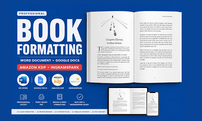 do book formatting, word document, google doc manuscript format, kdp ingramspark