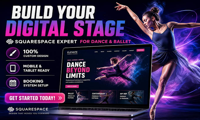 design a squarespace website for dance studios and ballet schools