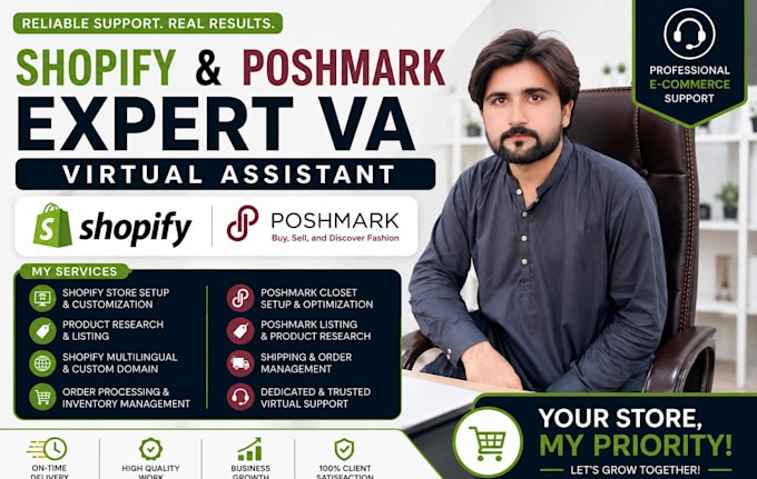 be your shopify and poshmark 2 step dropshipping VA