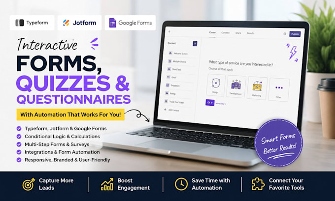 typeform, jotform, google forms and form automation